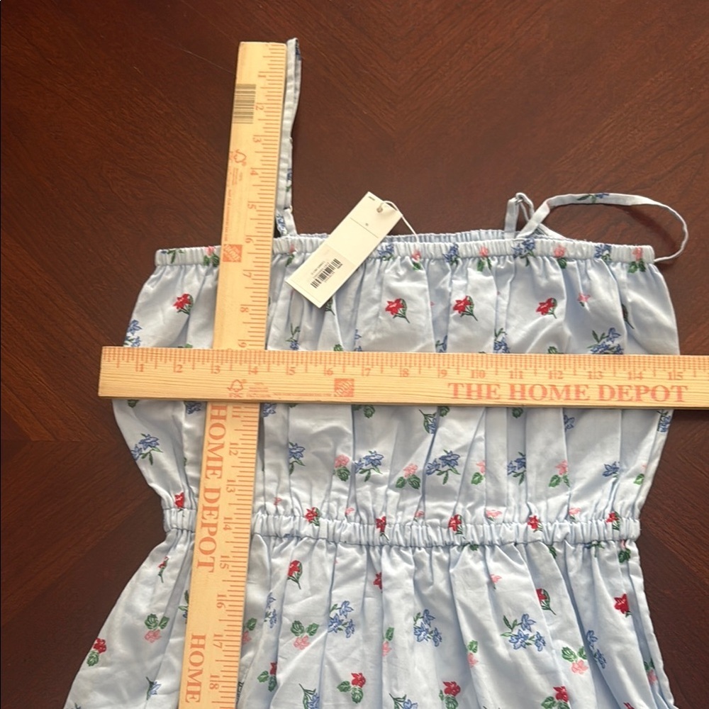 Janie and Jack Blue Floral girls sun Dress in White with Red and Blue flowe - Picture 11 of 16